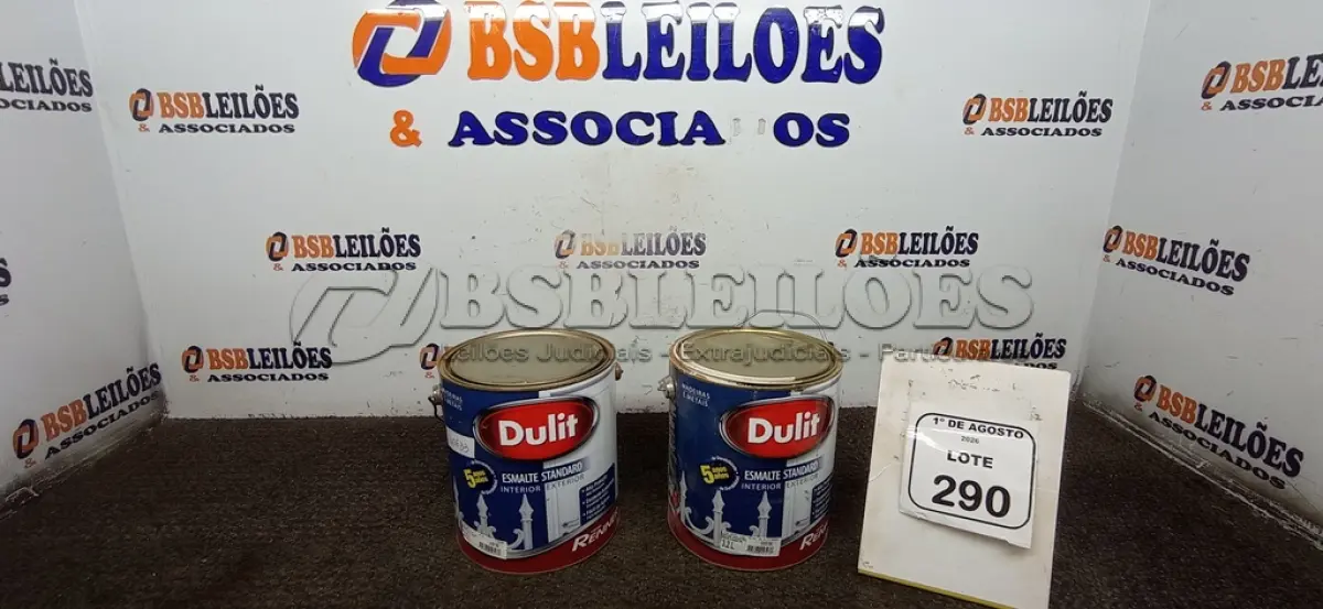 LOTE 290 - 02 LATAS DE ESMALTE STANDARD COR BASE PASTEL BRILHANTE DE 3,2L MARCA RENNER. (NO ESTADO) ATENÇÃO! FAZER A VISITAÇÃO ANTES DE ARREMATAR, NÃO SABEMOS SE FUNCIONA, LEILÃO NÃO TEM GARANTIA E NEM DEVOLUÇÃO, SUJEITO A POSSÍVEIS AVARIAS VISÍVEIS/OCULTAS E/OU AUSÊNCIA DE COMPONENTES.