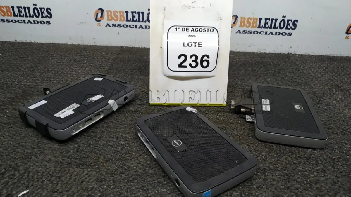 LOTE 236 - 03 MINIS PC MODELO WYSE MARCA DELL. (NO ESTADO) ATENÇÃO! FAZER A VISITAÇÃO ANTES DE ARREMATAR, NÃO SABEMOS SE FUNCIONA, LEILÃO NÃO TEM GARANTIA E NEM DEVOLUÇÃO, SUJEITO A POSSÍVEIS AVARIAS VISÍVEIS/OCULTAS E/OU AUSÊNCIA DE COMPONENTES.