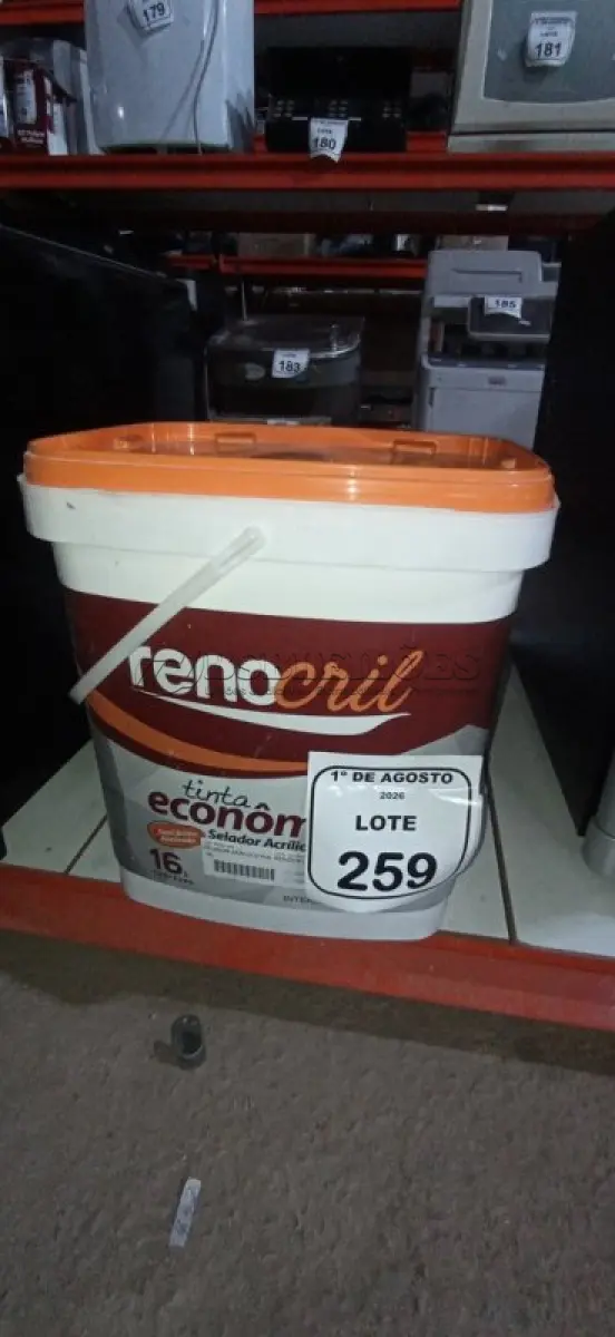 LOTE 259 - 01 BALDE DE SELADOR ACRÍLICO DE 16L MARCA RENOCRIL. (NO ESTADO) ATENÇÃO! FAZER A VISITAÇÃO ANTES DE ARREMATAR, NÃO SABEMOS SE FUNCIONA, LEILÃO NÃO TEM GARANTIA E NEM DEVOLUÇÃO, SUJEITO A POSSÍVEIS AVARIAS VISÍVEIS/OCULTAS E/OU AUSÊNCIA DE COMPONENTES.
