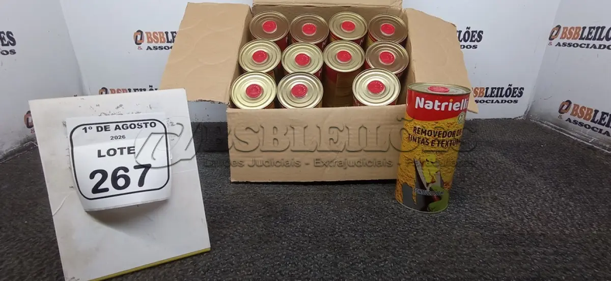LOTE 267 - 01 CAIXA COM 12 REMOVEDORES DE TINTAS E TEXTURAS DE 900ML CADA. (NO ESTADO) ATENÇÃO! FAZER A VISITAÇÃO ANTES DE ARREMATAR, NÃO SABEMOS SE FUNCIONA, LEILÃO NÃO TEM GARANTIA E NEM DEVOLUÇÃO, SUJEITO A POSSÍVEIS AVARIAS VISÍVEIS/OCULTAS E/OU AUSÊNCIA DE COMPONENTES.