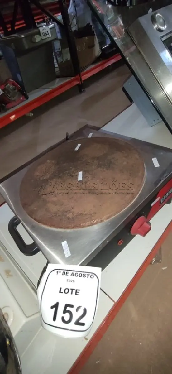 LOTE 152 - 01 CREPEIRA MODELO MPES 220V MARCA CROYDON. (NO ESTADO) ATENÇÃO! FAZER A VISITAÇÃO ANTES DE ARREMATAR, NÃO SABEMOS SE FUNCIONA, LEILÃO NÃO TEM GARANTIA E NEM DEVOLUÇÃO, SUJEITO A POSSÍVEIS AVARIAS VISÍVEIS/OCULTAS E/OU AUSÊNCIA DE COMPONENTES.