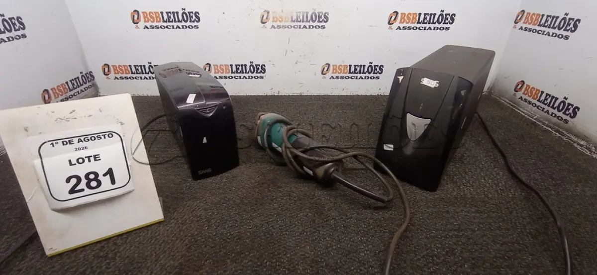 LOTE 281 - 01 ESMERILHADEIRA MARCA MAKITA E 02 NOBREAKS DE MARCAS E MODELOS DIVERSOS. (NO ESTADO) ATENÇÃO! FAZER A VISITAÇÃO ANTES DE ARREMATAR, NÃO SABEMOS SE FUNCIONA, LEILÃO NÃO TEM GARANTIA E NEM DEVOLUÇÃO, SUJEITO A POSSÍVEIS AVARIAS VISÍVEIS/OCULTAS E/OU AUSÊNCIA DE COMPONENTES.