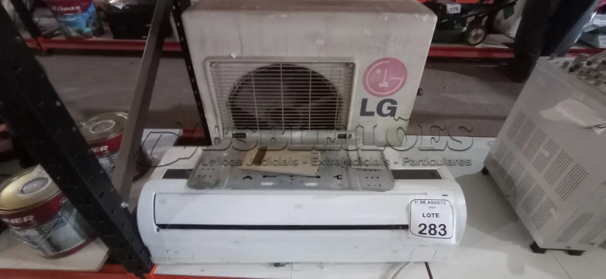 LOTE 283 - 01 EVAPORADORA DE 11000 BTU/H E 01 CONDENSADORA DE 6000 BTU/H. (NO ESTADO) ATENÇÃO! FAZER A VISITAÇÃO ANTES DE ARREMATAR, NÃO SABEMOS SE FUNCIONA, LEILÃO NÃO TEM GARANTIA E NEM DEVOLUÇÃO, SUJEITO A POSSÍVEIS AVARIAS VISÍVEIS/OCULTAS E/OU AUSÊNCIA DE COMPONENTES.