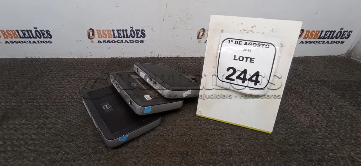 LOTE 244 - 03 MINIS PC MODELO WYSE MARCA DELL. (NO ESTADO) ATENÇÃO! FAZER A VISITAÇÃO ANTES DE ARREMATAR, NÃO SABEMOS SE FUNCIONA, LEILÃO NÃO TEM GARANTIA E NEM DEVOLUÇÃO, SUJEITO A POSSÍVEIS AVARIAS VISÍVEIS/OCULTAS E/OU AUSÊNCIA DE COMPONENTES.