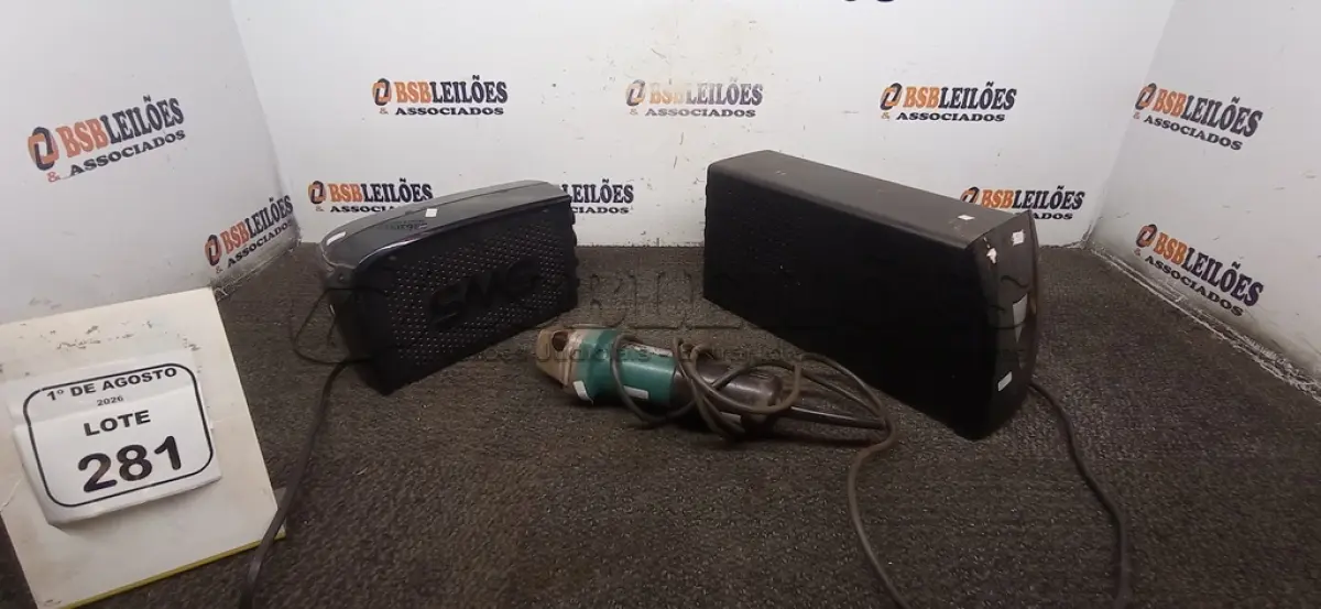 LOTE 281 - 01 ESMERILHADEIRA MARCA MAKITA E 02 NOBREAKS DE MARCAS E MODELOS DIVERSOS. (NO ESTADO) ATENÇÃO! FAZER A VISITAÇÃO ANTES DE ARREMATAR, NÃO SABEMOS SE FUNCIONA, LEILÃO NÃO TEM GARANTIA E NEM DEVOLUÇÃO, SUJEITO A POSSÍVEIS AVARIAS VISÍVEIS/OCULTAS E/OU AUSÊNCIA DE COMPONENTES.