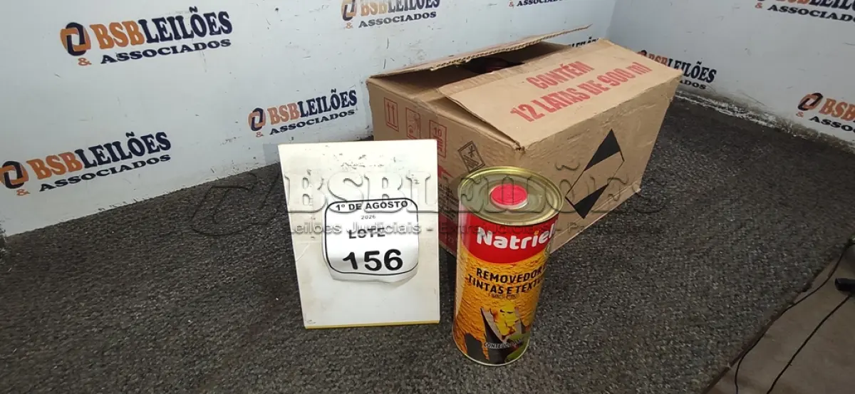 LOTE 156 - 01 CAIXA COM 12 REMOVEDORES DE TINTAS E TEXTURAS DE 900ML CADA. (NO ESTADO) ATENÇÃO! FAZER A VISITAÇÃO ANTES DE ARREMATAR, NÃO SABEMOS SE FUNCIONA, LEILÃO NÃO TEM GARANTIA E NEM DEVOLUÇÃO, SUJEITO A POSSÍVEIS AVARIAS VISÍVEIS/OCULTAS E/OU AUSÊNCIA DE COMPONENTES.