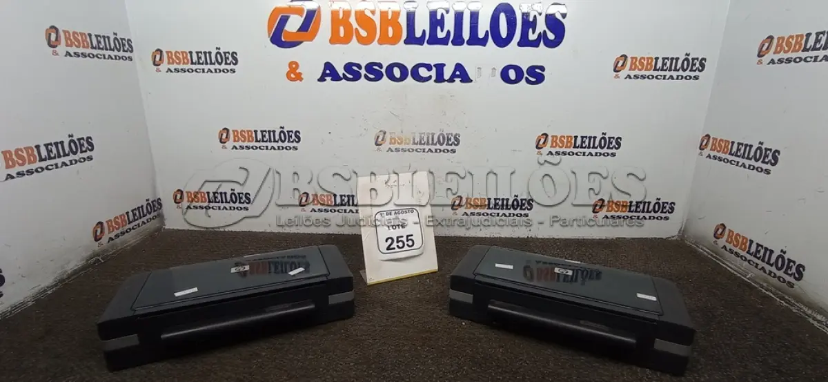 LOTE 255 - 02 IMPRESSORAS PORTÁTEIS MODELO OFFICEJET H470. (NO ESTADO) ATENÇÃO! FAZER A VISITAÇÃO ANTES DE ARREMATAR, NÃO SABEMOS SE FUNCIONA, LEILÃO NÃO TEM GARANTIA E NEM DEVOLUÇÃO, SUJEITO A POSSÍVEIS AVARIAS VISÍVEIS/OCULTAS E/OU AUSÊNCIA DE COMPONENTES.