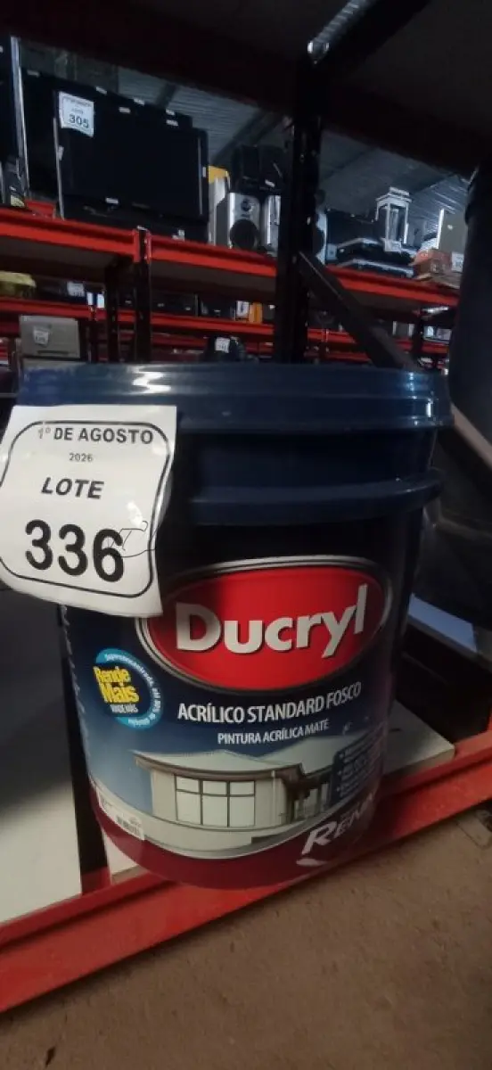 LOTE 336 - 01 BALDE DE TINTA ACRÍLICA NA COR ROSA NUDE DE 18L MARCA DUCRYL. (NO ESTADO) ATENÇÃO! FAZER A VISITAÇÃO ANTES DE ARREMATAR, NÃO SABEMOS SE FUNCIONA, LEILÃO NÃO TEM GARANTIA E NEM DEVOLUÇÃO, SUJEITO A POSSÍVEIS AVARIAS VISÍVEIS/OCULTAS E/OU AUSÊNCIA DE COMPONENTES.