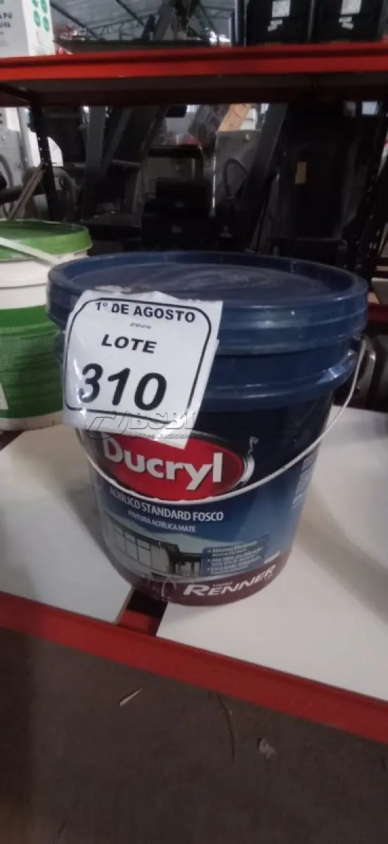 LOTE 310 - 01 BALDE DE TINTA ACRÍLICA NA COR ROSA NUDE DE 18L MARCA DUCRYL. (NO ESTADO) ATENÇÃO! FAZER A VISITAÇÃO ANTES DE ARREMATAR, NÃO SABEMOS SE FUNCIONA, LEILÃO NÃO TEM GARANTIA E NEM DEVOLUÇÃO, SUJEITO A POSSÍVEIS AVARIAS VISÍVEIS/OCULTAS E/OU AUSÊNCIA DE COMPONENTES.