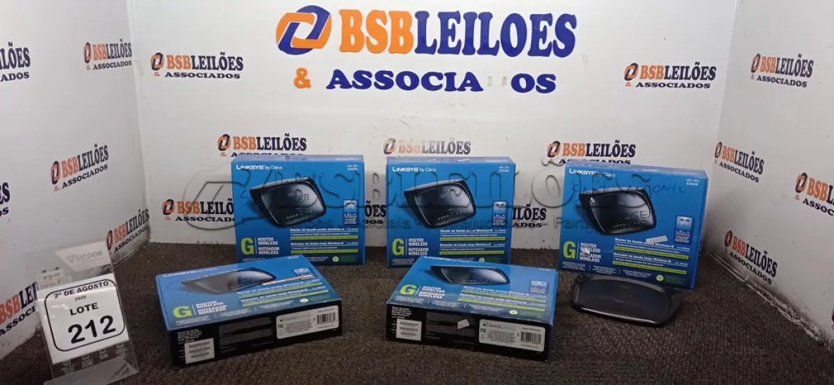 LOTE 212 - 05 ROUTERS DE BANDA LARGA MARCA CISCO. (NO ESTADO) ATENÇÃO! FAZER A VISITAÇÃO ANTES DE ARREMATAR, NÃO SABEMOS SE FUNCIONA, LEILÃO NÃO TEM GARANTIA E NEM DEVOLUÇÃO, SUJEITO A POSSÍVEIS AVARIAS VISÍVEIS/OCULTAS E/OU AUSÊNCIA DE COMPONENTES.