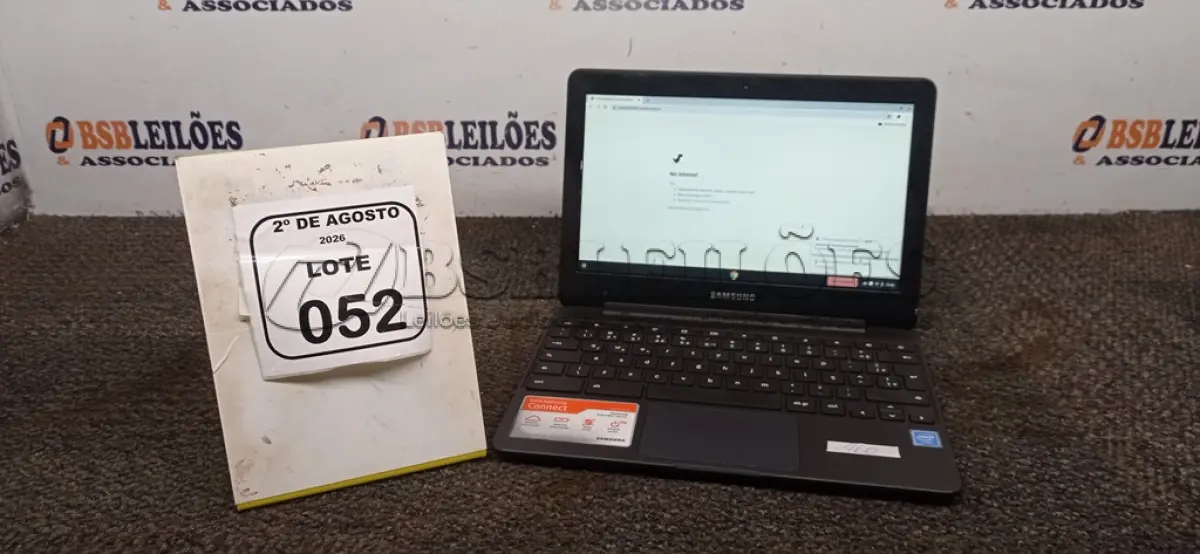 LOTE 052 - 01 CROMEBOOK LINHA CONNECT MEMÓRIA 2GB, 16GB E.MMC TELA DE 11.6’’ MARCA SAMSUNG SEM FONTE. (NO ESTADO) ATENÇÃO! FAZER A VISITAÇÃO ANTES DE ARREMATAR, NÃO SABEMOS SE FUNCIONA, LEILÃO NÃO TEM GARANTIA E NEM DEVOLUÇÃO, SUJEITO A POSSÍVEIS AVARIAS VISÍVEIS/OCULTAS E/OU AUSÊNCIA DE COMPONENTES.