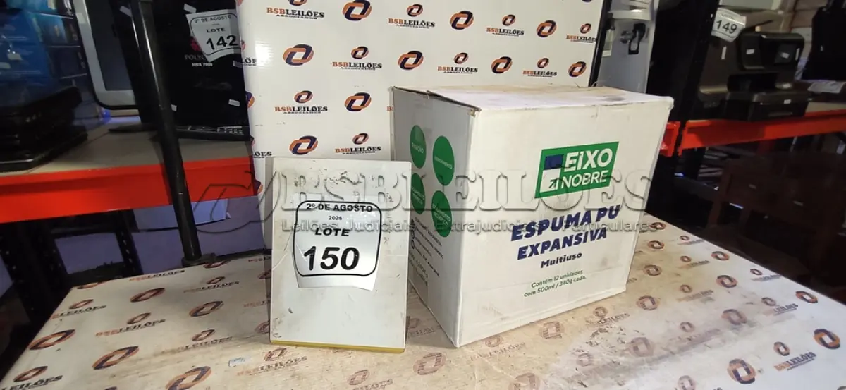 LOTE 150 - 12 UNIDADES DE ESPUMA PU EXPANSIVA MULTIUSO DE 500ML CADA MARCA EIXO NOBRE. (NO ESTADO) ATENÇÃO! FAZER A VISITAÇÃO ANTES DE ARREMATAR, NÃO SABEMOS SE FUNCIONA, LEILÃO NÃO TEM GARANTIA E NEM DEVOLUÇÃO, SUJEITO A POSSÍVEIS AVARIAS VISÍVEIS/OCULTAS E/OU AUSÊNCIA DE COMPONENTES.