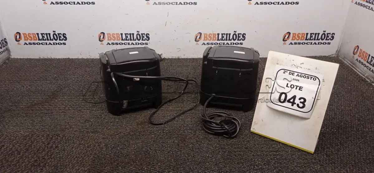 LOTE 043 - 02 IMPRESSORAS TÉRMICAS. (NO ESTADO) ATENÇÃO! FAZER A VISITAÇÃO ANTES DE ARREMATAR, NÃO SABEMOS SE FUNCIONA, LEILÃO NÃO TEM GARANTIA E NEM DEVOLUÇÃO, SUJEITO A POSSÍVEIS AVARIAS VISÍVEIS/OCULTAS E/OU AUSÊNCIA DE COMPONENTES.