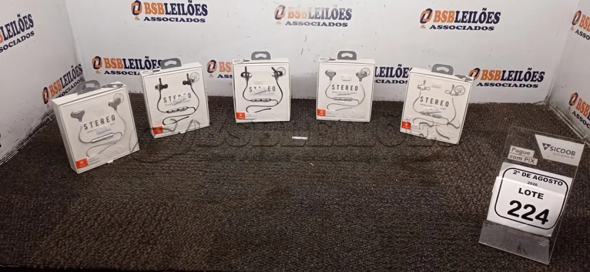 LOTE 224 - 05 FONES DE OUVIDO WIRELESS STEREO. (NO ESTADO) ATENÇÃO! FAZER A VISITAÇÃO ANTES DE ARREMATAR, NÃO SABEMOS SE FUNCIONA, LEILÃO NÃO TEM GARANTIA E NEM DEVOLUÇÃO, SUJEITO A POSSÍVEIS AVARIAS VISÍVEIS/OCULTAS E/OU AUSÊNCIA DE COMPONENTES.