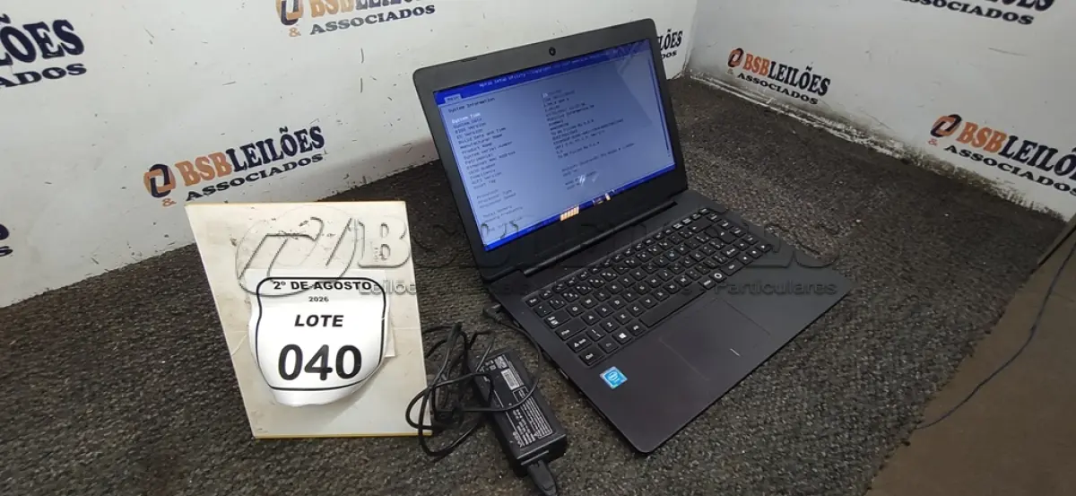 LOTE 040 - 01 NOTEBOOK MARCA POSITIVO COM FONTE. (NO ESTADO) ATENÇÃO! FAZER A VISITAÇÃO ANTES DE ARREMATAR, NÃO SABEMOS SE FUNCIONA, LEILÃO NÃO TEM GARANTIA E NEM DEVOLUÇÃO, SUJEITO A POSSÍVEIS AVARIAS VISÍVEIS/OCULTAS E/OU AUSÊNCIA DE COMPONENTES.