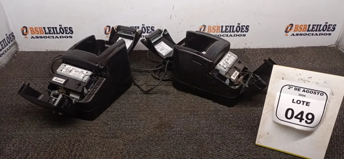 LOTE 049 - 02 IMPRESSORAS TÉRMICAS. (NO ESTADO) ATENÇÃO! FAZER A VISITAÇÃO ANTES DE ARREMATAR, NÃO SABEMOS SE FUNCIONA, LEILÃO NÃO TEM GARANTIA E NEM DEVOLUÇÃO, SUJEITO A POSSÍVEIS AVARIAS VISÍVEIS/OCULTAS E/OU AUSÊNCIA DE COMPONENTES.
