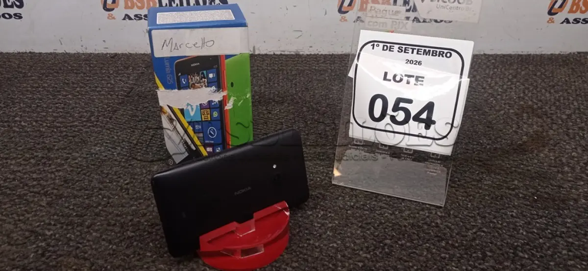 LOTE 054 - 01 CELULAR MODELO LUMIA 625 MARCA NOKIA SEM CARREGADOR. (NO ESTADO) ATENÇÃO! FAZER A VISITAÇÃO ANTES DE ARREMATAR, NÃO SABEMOS SE FUNCIONA, LEILÃO NÃO TEM GARANTIA E NEM DEVOLUÇÃO, SUJEITO A POSSÍVEIS AVARIAS VISÍVEIS/OCULTAS E/OU AUSÊNCIA DE COMPONENTES.