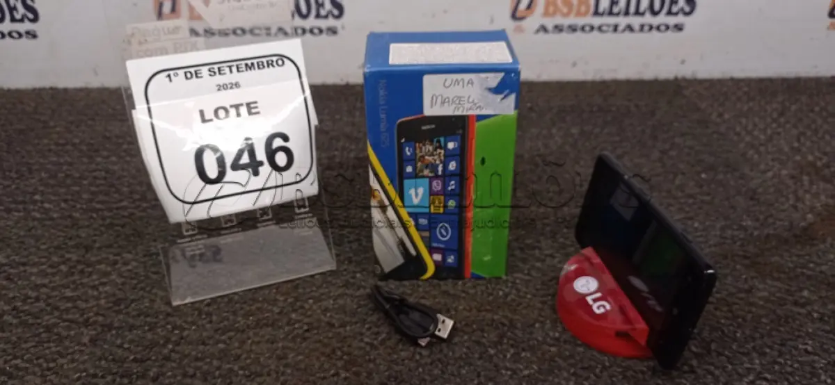 LOTE 046 - 01 CELULAR MODELO LUMIA 625 MARCA NOKIA SEM CARREGADOR. (NO ESTADO) ATENÇÃO! FAZER A VISITAÇÃO ANTES DE ARREMATAR, NÃO SABEMOS SE FUNCIONA, LEILÃO NÃO TEM GARANTIA E NEM DEVOLUÇÃO, SUJEITO A POSSÍVEIS AVARIAS VISÍVEIS/OCULTAS E/OU AUSÊNCIA DE COMPONENTES.