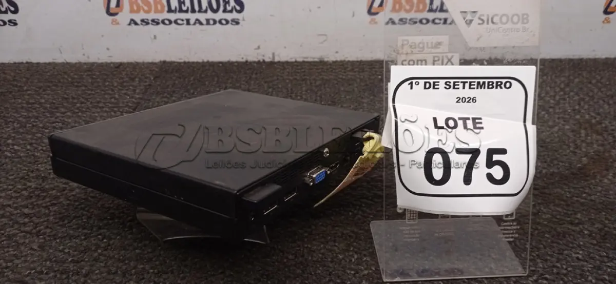 LOTE 075 - 01 MINI PC MARCA DATEN. (NO ESTADO) ATENÇÃO! FAZER A VISITAÇÃO ANTES DE ARREMATAR, NÃO SABEMOS SE FUNCIONA, LEILÃO NÃO TEM GARANTIA E NEM DEVOLUÇÃO, SUJEITO A POSSÍVEIS AVARIAS VISÍVEIS/OCULTAS E/OU AUSÊNCIA DE COMPONENTES.