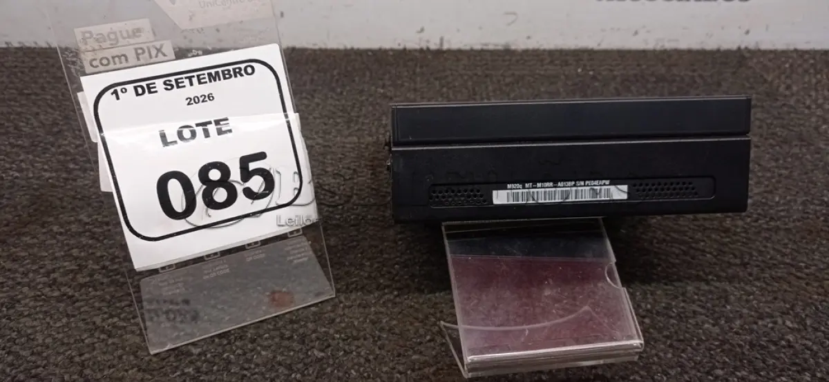 LOTE 085 - 01 MINI PC MODELO THINKCENTRE MARCA LENOVO. (NO ESTADO) ATENÇÃO! FAZER A VISITAÇÃO ANTES DE ARREMATAR, NÃO SABEMOS SE FUNCIONA, LEILÃO NÃO TEM GARANTIA E NEM DEVOLUÇÃO, SUJEITO A POSSÍVEIS AVARIAS VISÍVEIS/OCULTAS E/OU AUSÊNCIA DE COMPONENTES.