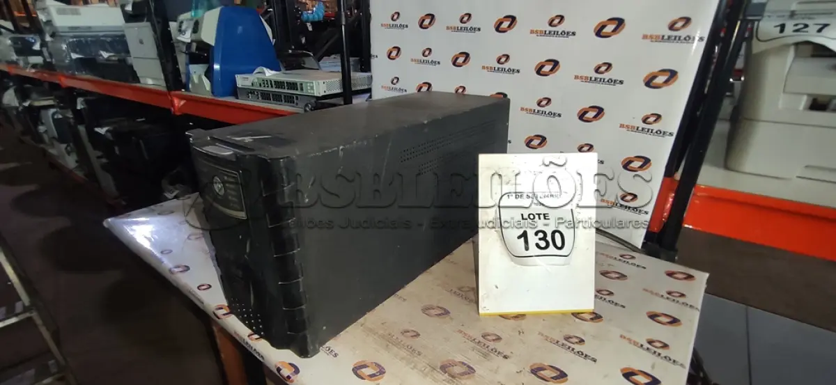 LOTE 130 - 01 NOBREAK DE 2000VA MARCA NHS. (NO ESTADO) ATENÇÃO! FAZER A VISITAÇÃO ANTES DE ARREMATAR, NÃO SABEMOS SE FUNCIONA, LEILÃO NÃO TEM GARANTIA E NEM DEVOLUÇÃO, SUJEITO A POSSÍVEIS AVARIAS VISÍVEIS/OCULTAS E/OU AUSÊNCIA DE COMPONENTES.