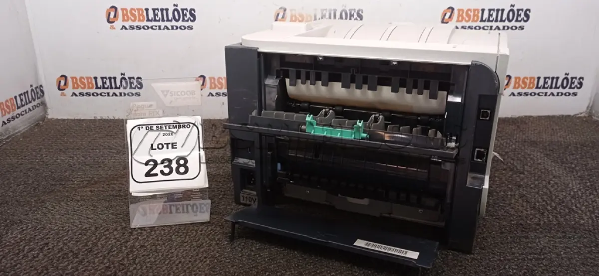 LOTE 238 - 01 IMPRESSORA MODELO LASERJET P2055DN MARCA HP. (NO ESTADO) ATENÇÃO! FAZER A VISITAÇÃO ANTES DE ARREMATAR, NÃO SABEMOS SE FUNCIONA, LEILÃO NÃO TEM GARANTIA E NEM DEVOLUÇÃO, SUJEITO A POSSÍVEIS AVARIAS VISÍVEIS/OCULTAS E/OU AUSÊNCIA DE COMPONENTES.