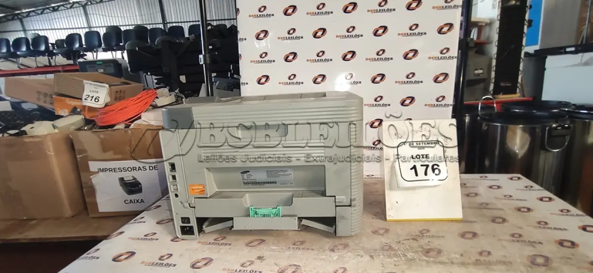 LOTE 176 - 01 IMPRESSORA MODELO ML-3750ND. (NO ESTADO) ATENÇÃO! FAZER A VISITAÇÃO ANTES DE ARREMATAR, NÃO SABEMOS SE FUNCIONA, LEILÃO NÃO TEM GARANTIA E NEM DEVOLUÇÃO, SUJEITO A POSSÍVEIS AVARIAS VISÍVEIS/OCULTAS E/OU AUSÊNCIA DE COMPONENTES.