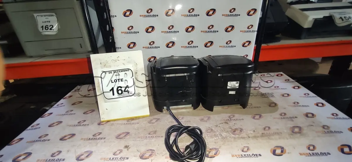 LOTE 164 - 02 IMPRESSORAS TÉRMICAS. (NO ESTADO) ATENÇÃO! FAZER A VISITAÇÃO ANTES DE ARREMATAR, NÃO SABEMOS SE FUNCIONA, LEILÃO NÃO TEM GARANTIA E NEM DEVOLUÇÃO, SUJEITO A POSSÍVEIS AVARIAS VISÍVEIS/OCULTAS E/OU AUSÊNCIA DE COMPONENTES.