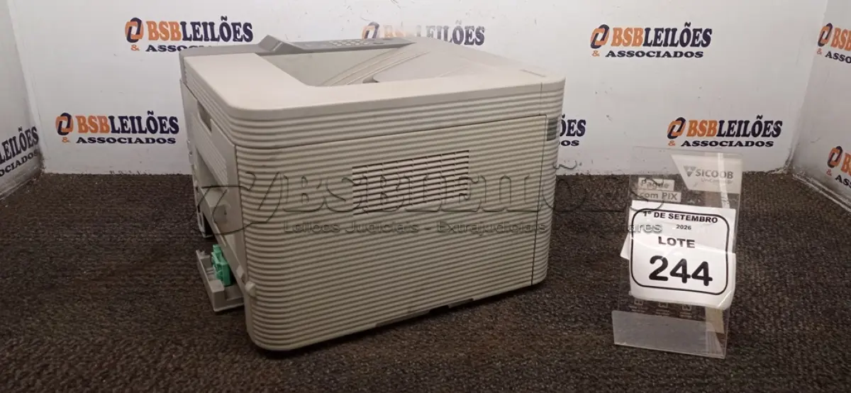 LOTE 244 - 01 IMPRESSORA MODELO ML-3750ND MARCA SAMSUNG. (NO ESTADO) ATENÇÃO! FAZER A VISITAÇÃO ANTES DE ARREMATAR, NÃO SABEMOS SE FUNCIONA, LEILÃO NÃO TEM GARANTIA E NEM DEVOLUÇÃO, SUJEITO A POSSÍVEIS AVARIAS VISÍVEIS/OCULTAS E/OU AUSÊNCIA DE COMPONENTES.
