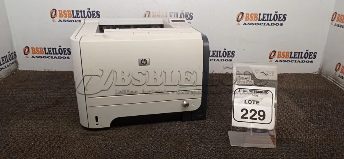 LOTE 229 - 01 IMPRESSORA MODELO LASERJET P2055DN MARCA HP. (NO ESTADO) ATENÇÃO! FAZER A VISITAÇÃO ANTES DE ARREMATAR, NÃO SABEMOS SE FUNCIONA, LEILÃO NÃO TEM GARANTIA E NEM DEVOLUÇÃO, SUJEITO A POSSÍVEIS AVARIAS VISÍVEIS/OCULTAS E/OU AUSÊNCIA DE COMPONENTES.