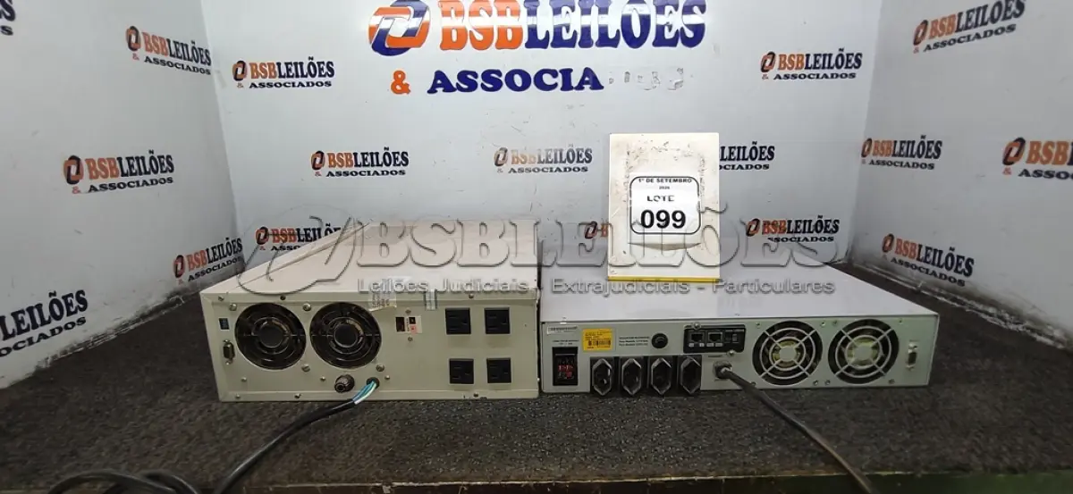 LOTE 099 - 02 NOBREAKS. (NO ESTADO) ATENÇÃO! FAZER A VISITAÇÃO ANTES DE ARREMATAR, NÃO SABEMOS SE FUNCIONA, LEILÃO NÃO TEM GARANTIA E NEM DEVOLUÇÃO, SUJEITO A POSSÍVEIS AVARIAS VISÍVEIS/OCULTAS E/OU AUSÊNCIA DE COMPONENTES.
