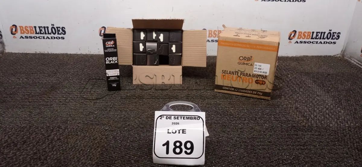 LOTE 189 - 24 BISNAGAS DE ADESIVO SILICONE SELANTE PARA MOTOR NEUTRO DE 70G CADA MARCA ORBI QUÍMICA. (NO ESTADO) ATENÇÃO! FAZER A VISITAÇÃO ANTES DE ARREMATAR, NÃO SABEMOS SE FUNCIONA, LEILÃO NÃO TEM GARANTIA E NEM DEVOLUÇÃO, SUJEITO A POSSÍVEIS AVARIAS VISÍVEIS/OCULTAS E/OU AUSÊNCIA DE COMPONENTES.