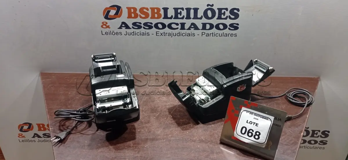 LOTE 068 - 02 IMPRESSORAS TÉRMICAS. (NO ESTADO) ATENÇÃO! FAZER A VISITAÇÃO ANTES DE ARREMATAR, NÃO SABEMOS SE FUNCIONA, LEILÃO NÃO TEM GARANTIA E NEM DEVOLUÇÃO, SUJEITO A POSSÍVEIS AVARIAS VISÍVEIS/OCULTAS E/OU AUSÊNCIA DE COMPONENTES.