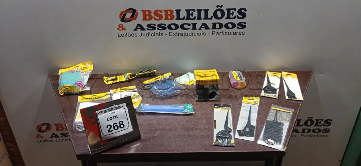 LOTE 268 - 01 LOTE COM UTENSÍLIOS DE HIGIENE E CUIDADOS PESSOAIS DIVERSOS. (NO ESTADO) ATENÇÃO! FAZER A VISITAÇÃO ANTES DE ARREMATAR, NÃO SABEMOS SE FUNCIONA, LEILÃO NÃO TEM GARANTIA E NEM DEVOLUÇÃO, SUJEITO A POSSÍVEIS AVARIAS VISÍVEIS/OCULTAS E/OU AUSÊNCIA DE COMPONENTES.