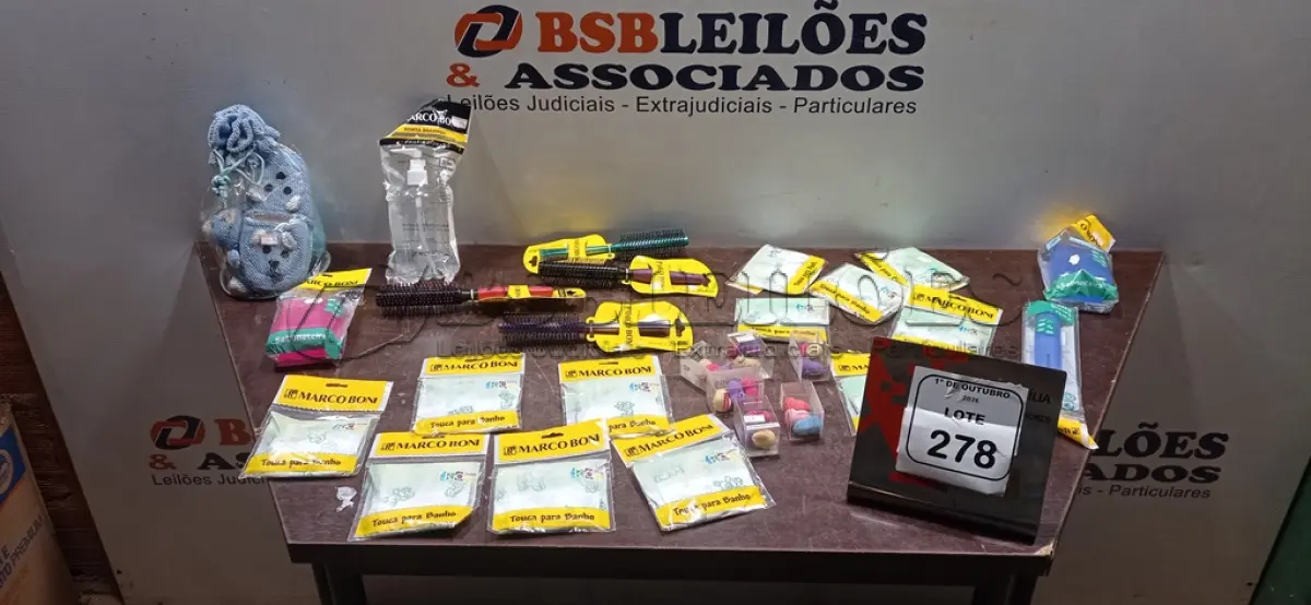 LOTE 278 - 01 LOTE COM UTENSÍLIOS DE HIGIENE E CUIDADOS PESSOAIS DIVERSOS. (NO ESTADO) ATENÇÃO! FAZER A VISITAÇÃO ANTES DE ARREMATAR, NÃO SABEMOS SE FUNCIONA, LEILÃO NÃO TEM GARANTIA E NEM DEVOLUÇÃO, SUJEITO A POSSÍVEIS AVARIAS VISÍVEIS/OCULTAS E/OU AUSÊNCIA DE COMPONENTES.