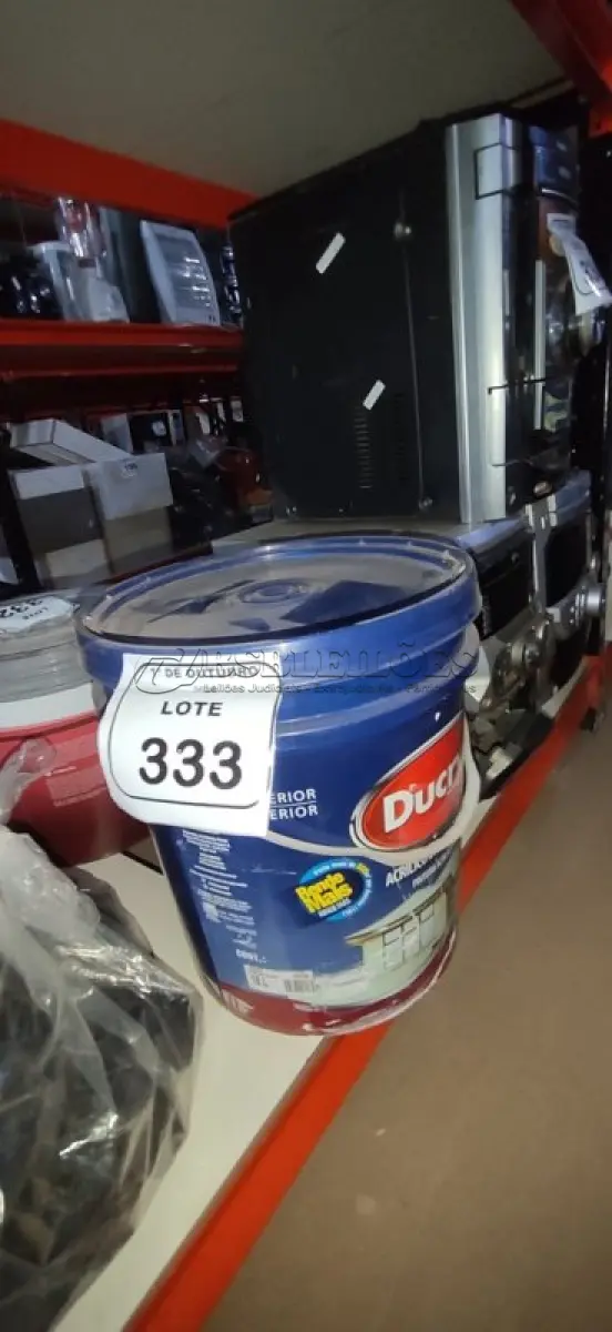 LOTE 333 - 01 BALDE DE TINTA ACRÍLICA STANDARD NA COR MELÃO ROSA FOSCO DE 16L MARCA DUCRYL. (NO ESTADO) ATENÇÃO! FAZER A VISITAÇÃO ANTES DE ARREMATAR, NÃO SABEMOS SE FUNCIONA, LEILÃO NÃO TEM GARANTIA E NEM DEVOLUÇÃO, SUJEITO A POSSÍVEIS AVARIAS VISÍVEIS/OCULTAS E/OU AUSÊNCIA DE COMPONENTES.