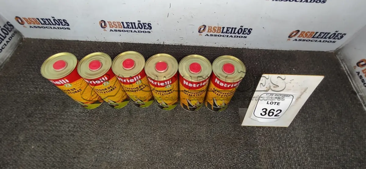LOTE 362 - 06 REMOVEDORES DE TINTAS E TEXTURAS DE 900ML CADA. (NO ESTADO) ATENÇÃO! FAZER A VISITAÇÃO ANTES DE ARREMATAR, NÃO SABEMOS SE FUNCIONA, LEILÃO NÃO TEM GARANTIA E NEM DEVOLUÇÃO, SUJEITO A POSSÍVEIS AVARIAS VISÍVEIS/OCULTAS E/OU AUSÊNCIA DE COMPONENTES.