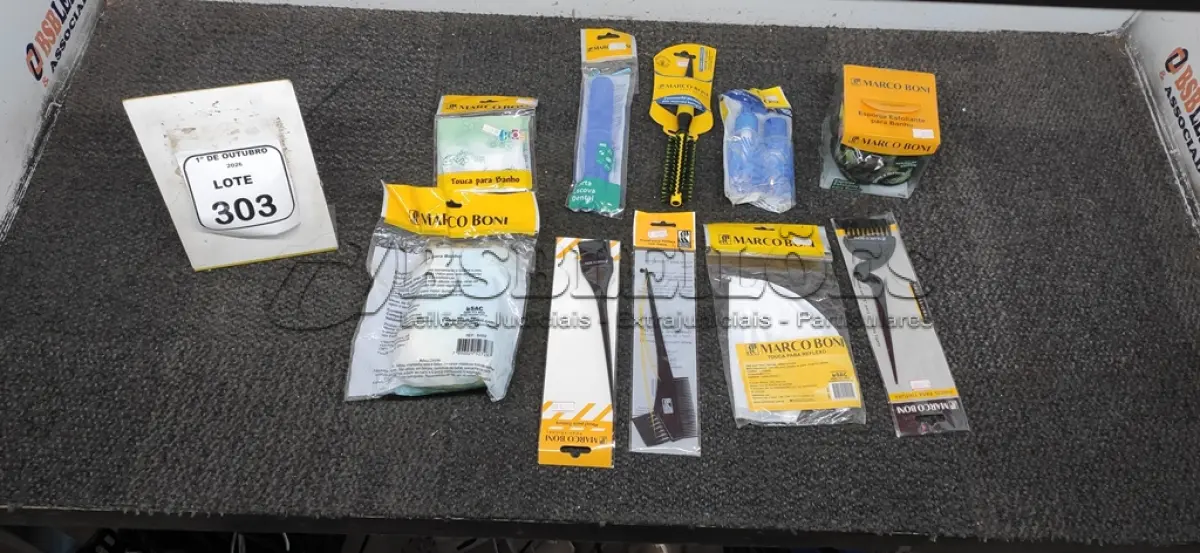 LOTE 303 - 01 LOTE COM UTENSÍLIOS DE HIGIENE E CUIDADOS PESSOAIS DIVERSOS. (NO ESTADO) ATENÇÃO! FAZER A VISITAÇÃO ANTES DE ARREMATAR, NÃO SABEMOS SE FUNCIONA, LEILÃO NÃO TEM GARANTIA E NEM DEVOLUÇÃO, SUJEITO A POSSÍVEIS AVARIAS VISÍVEIS/OCULTAS E/OU AUSÊNCIA DE COMPONENTES.