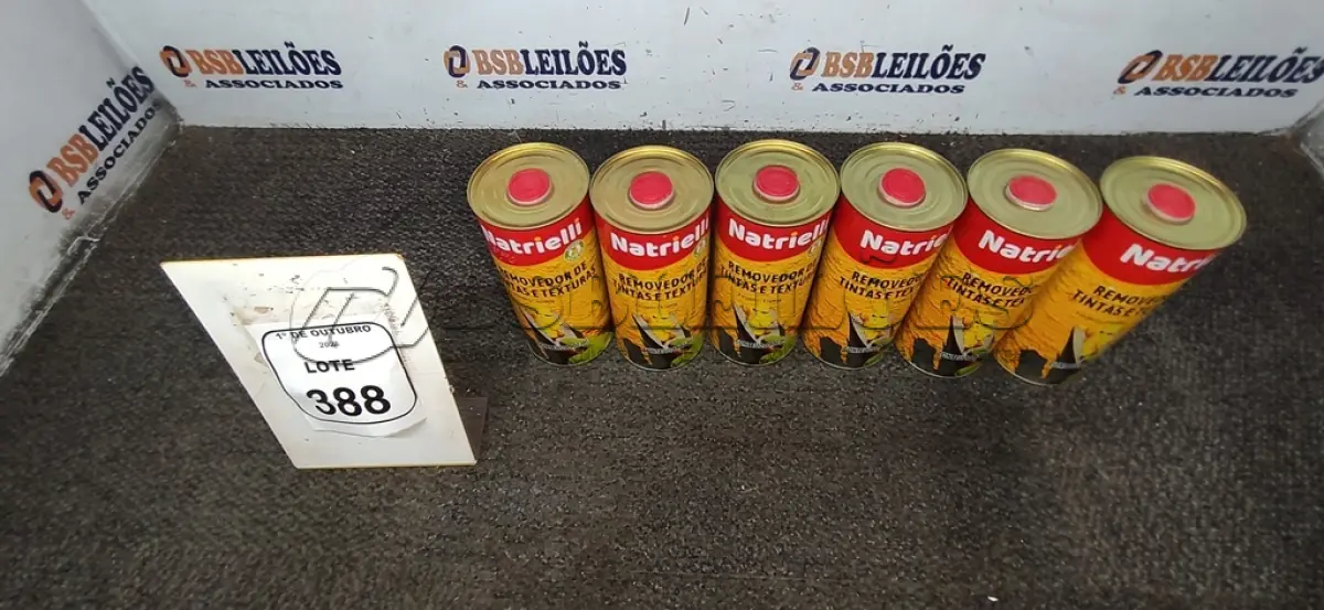 LOTE 388 - 06 REMOVEDORES DE TINTAS E TEXTURAS DE 900ML CADA. (NO ESTADO) ATENÇÃO! FAZER A VISITAÇÃO ANTES DE ARREMATAR, NÃO SABEMOS SE FUNCIONA, LEILÃO NÃO TEM GARANTIA E NEM DEVOLUÇÃO, SUJEITO A POSSÍVEIS AVARIAS VISÍVEIS/OCULTAS E/OU AUSÊNCIA DE COMPONENTES.
