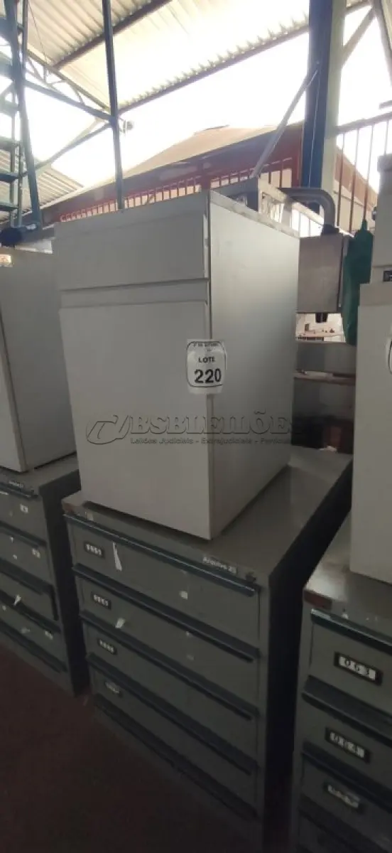 LOTE 220 - 01 ARQUIVO BAIXO DE AÇO COM 05 GAVETAS E 01 ARMÁRIO BAIXO COM 01 GAVETA E SUPORTE PARA CPU. (NO ESTADO) ATENÇÃO! FAZER A VISITAÇÃO ANTES DE ARREMATAR, NÃO SABEMOS SE FUNCIONA, LEILÃO NÃO TEM GARANTIA E NEM DEVOLUÇÃO, SUJEITO A POSSÍVEIS AVARIAS VISÍVEIS/OCULTAS E/OU AUSÊNCIA DE COMPONENTES.