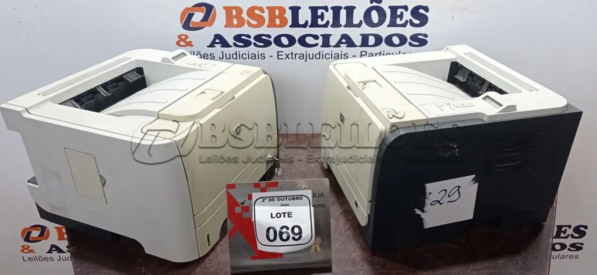 LOTE 069 - 02 IMPRESSORAS MODELO LASERJET P2055DN MARCA HP. (NO ESTADO) ATENÇÃO! FAZER A VISITAÇÃO ANTES DE ARREMATAR, NÃO SABEMOS SE FUNCIONA, LEILÃO NÃO TEM GARANTIA E NEM DEVOLUÇÃO, SUJEITO A POSSÍVEIS AVARIAS VISÍVEIS/OCULTAS E/OU AUSÊNCIA DE COMPONENTES.