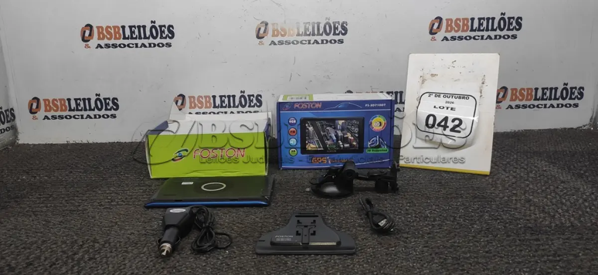LOTE 042 - 02 GPS MARCA FOSTON. (NO ESTADO) ATENÇÃO! FAZER A VISITAÇÃO ANTES DE ARREMATAR, NÃO SABEMOS SE FUNCIONA, LEILÃO NÃO TEM GARANTIA E NEM DEVOLUÇÃO, SUJEITO A POSSÍVEIS AVARIAS VISÍVEIS/OCULTAS E/OU AUSÊNCIA DE COMPONENTES.