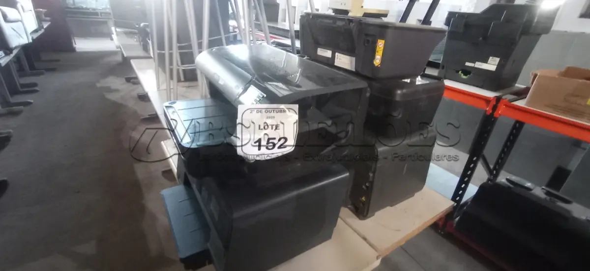LOTE 152 - 05 IMPRESSORAS DE MODELOS DIVERSOS MARCA HP. (NO ESTADO) ATENÇÃO! FAZER A VISITAÇÃO ANTES DE ARREMATAR, NÃO SABEMOS SE FUNCIONA, LEILÃO NÃO TEM GARANTIA E NEM DEVOLUÇÃO, SUJEITO A POSSÍVEIS AVARIAS VISÍVEIS/OCULTAS E/OU AUSÊNCIA DE COMPONENTES.