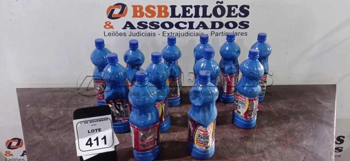 LOTE 411 - 12 DETERGENTES LIMPA PISOS DE 1L CADA MARCA POLITRIZ. (NO ESTADO) ATENÇÃO! FAZER A VISITAÇÃO ANTES DE ARREMATAR, NÃO SABEMOS SE FUNCIONA, LEILÃO NÃO TEM GARANTIA E NEM DEVOLUÇÃO, SUJEITO A POSSÍVEIS AVARIAS VISÍVEIS/OCULTAS E/OU AUSÊNCIA DE COMPONENTES.