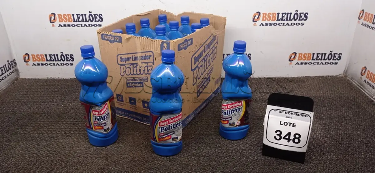 LOTE 348 - 12 DETERGENTES LIMPA PISOS DE 1L CADA MARCA POLITRIZ. (NO ESTADO) ATENÇÃO! FAZER A VISITAÇÃO ANTES DE ARREMATAR, NÃO SABEMOS SE FUNCIONA, LEILÃO NÃO TEM GARANTIA E NEM DEVOLUÇÃO, SUJEITO A POSSÍVEIS AVARIAS VISÍVEIS/OCULTAS E/OU AUSÊNCIA DE COMPONENTES.