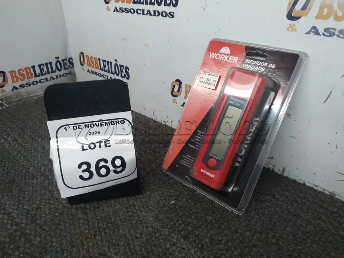 LOTE 369 - 01 MEDIDOR DE UMIDADE MARCA WORKER (NOVO). (NO ESTADO) ATENÇÃO! FAZER A VISITAÇÃO ANTES DE ARREMATAR, NÃO SABEMOS SE FUNCIONA, LEILÃO NÃO TEM GARANTIA E NEM DEVOLUÇÃO, SUJEITO A POSSÍVEIS AVARIAS VISÍVEIS/OCULTAS E/OU AUSÊNCIA DE COMPONENTES.