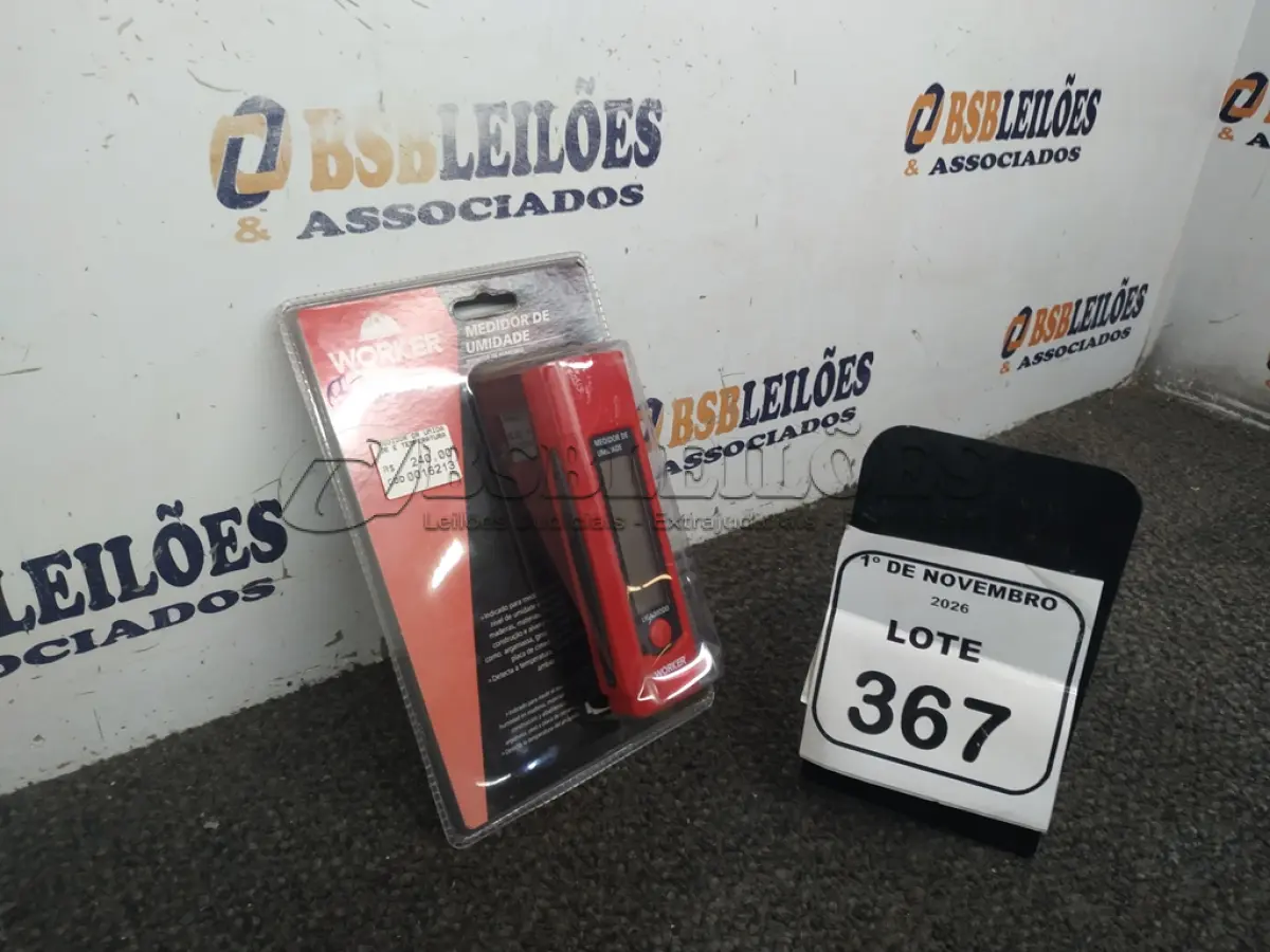 LOTE 367 - 01 MEDIDOR DE UMIDADE MARCA WORKER (NOVO). (NO ESTADO) ATENÇÃO! FAZER A VISITAÇÃO ANTES DE ARREMATAR, NÃO SABEMOS SE FUNCIONA, LEILÃO NÃO TEM GARANTIA E NEM DEVOLUÇÃO, SUJEITO A POSSÍVEIS AVARIAS VISÍVEIS/OCULTAS E/OU AUSÊNCIA DE COMPONENTES.