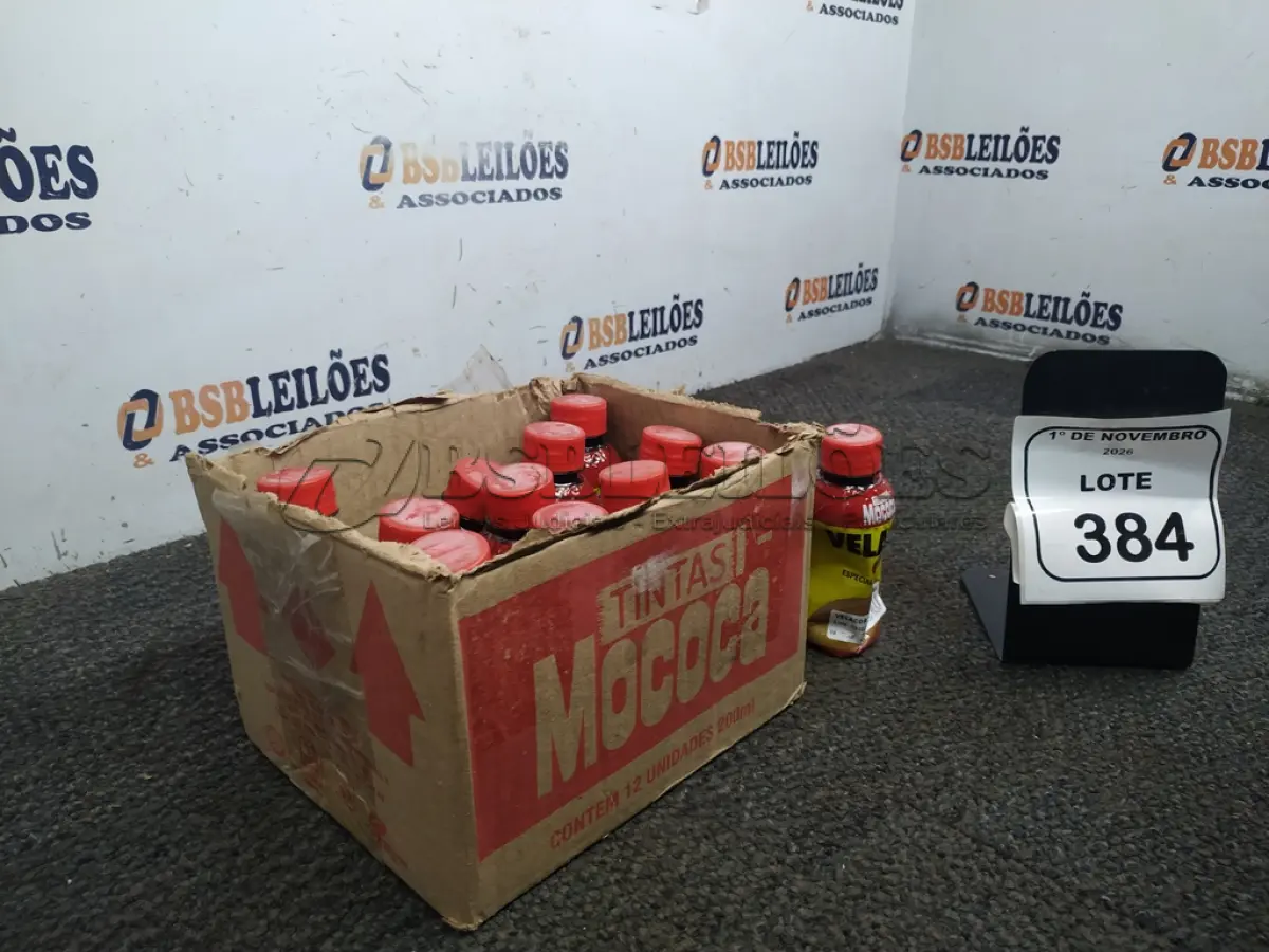 LOTE 384 - 12 FRASCOS DE TINGIDOR PARA COLORAÇÃO DE VERNIZ E SELADORA PARA MADEIRA NA COR PEROBA DE 200ML CADA MARCA MOCOCA. (NO ESTADO) ATENÇÃO! FAZER A VISITAÇÃO ANTES DE ARREMATAR, NÃO SABEMOS SE FUNCIONA, LEILÃO NÃO TEM GARANTIA E NEM DEVOLUÇÃO, SUJEITO A POSSÍVEIS AVARIAS VISÍVEIS/OCULTAS E/OU AUSÊNCIA DE COMPONENTES.