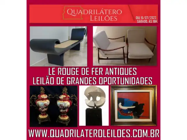 Leilão 26090 - LE ROUGE DE FER ANTIQUES - LEILÃO DE GRANDES OPORTUNIDADES - MAIO/2022