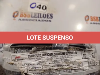 LOTE 040 - 01 ROLO DE CABO FLEXÍVEL 100M 1X4MM COR PRETA STAR BRAZIL COM SELO INMETRO. (NOVO). (NO ESTADO, NÃO SABEMOS SE FUNCIONA. LEILÃO NÃO TEM GARANTIA E NEM DEVOLUÇÃO).